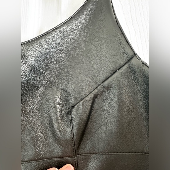 Vintage Chévere Faux-leather mini baby doll dress - Picture 3 of 6